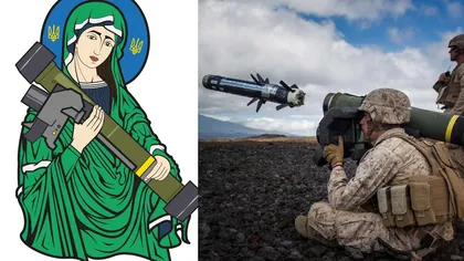 „Sfânta Javelin”, noua protectoare a Ucrainei. O memă cu o armă antitanc a devenit simbolul rezistenței ucrainene în fața invadatorilor ruși