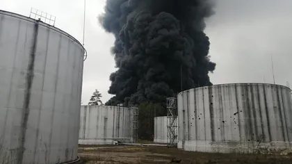 Depozit de petrol din nordul Ucrainei, lovit de obuze în timpul unui atac aerian al Rusiei