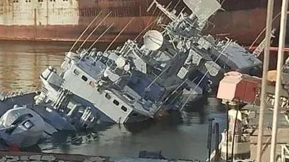 Nava-amiral a Ucrainei, scufundată pentru a nu fi folosită de armata rusă