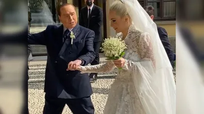Silvio Berlusconi s-a căsătorit cu iubita sa mai tânără cu 53 de ani. Imagini inedite de la nunta fostului premier italian VIDEO