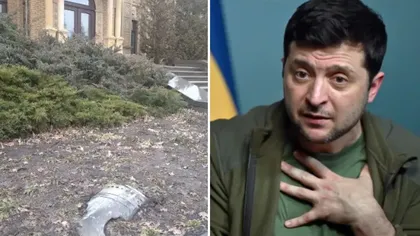 O bucată de rachetă a căzut în curtea vilei lui Volodimir Zelenski. Prima reacţie e preşedintelui Ucrainei: 
