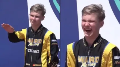 Un pilot rus de karting a făcut un gest uluitor pe podium. A făcut salutul fascist şi a izbucnit într-o criză de râs VIDEO