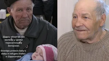 Bunicul filmat când îşi leagănă nepoţica, povestea care a emoţionat Ucraina. Pensionarul de 84 ani a condus 1.000 de km pentru a o salva de bombardamente