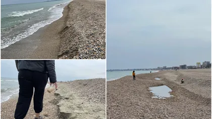 Foto! Plaja lăţită din Mamaia Nord s-a transformat în munţi! Înainte de 1 Mai, malul este impracticabil! Dune de peste 1,5 metri îngreunează accesul la apă pe cele mai scumpe plaje din România