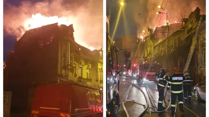 Incendiu în centrul Bucureştiului, s-a intervenit cu 12 autospeciale