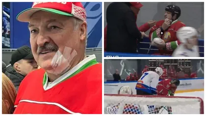 Aleksandr Lukașenko, lovit cu crosa în faţă la un meci de hockei. Președintele Belarusului a fost rănit