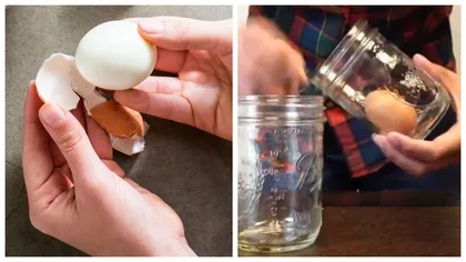 Cea mai simplă metodă ca să decojești rapid un ou fiert. Durează doar câteva secunde, coaja alunecă imediat