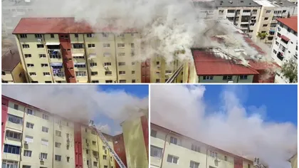 Incendiu puternic în Năvodari. Un bloc a fost cuprins de flăcări