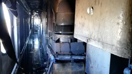 Incendiu la un tren de călători în Gara Sinaia