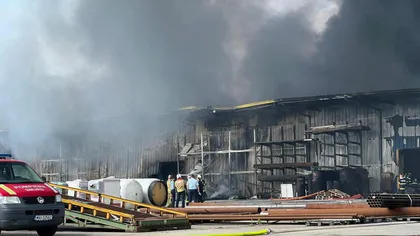 Incendiu puternic la o firmă de curierat din Bihor. Au ars mii de colete