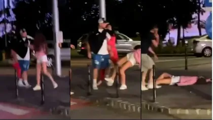 VIDEO ȘOCANT. Tânără bătută până la leșin de un bărbat la Brașov, în fața Primăriei. Nimeni nu a intervenit