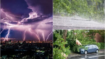 Furtuni violente, este COD ROŞU în Bucureşti. Bulevarde inundate, copaci cazuţi şi căderi de grindină VIDEO