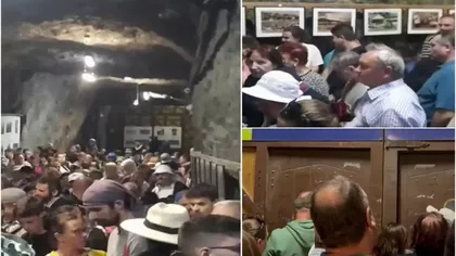 Imagini şocante de la Salina Praid. Turiştii au rupt uşile după inundaţia din subteran VIDEO