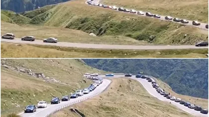 Cozi kilometrice pe Transfăgărăşan în acest weekend. Turiştii se înghesuie să prindă un loc de parcare cât mai aproape de Bâlea Lac. VIDEO
