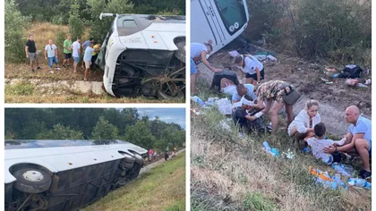 Șir interminabil de accidente în Bulgaria. 12 răniți după ce un autocar a fost implicat într-un accident