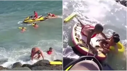 VIDEO Copii salvaţi de la înec în ultimul moment. Intervenţii dramatice ale salvamarilor pe litoral