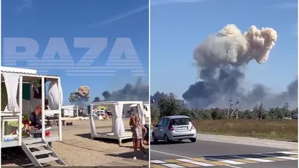 Explozii puternice la o bază militară din Crimeea, aflată sub ocupaţie rusă. Ucraina încă nu a revendicat atacul VIDEO+GALERIE FOTO