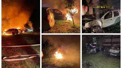 Mai multe maşini şi un microbuz au fost incendiate în curtea Direcției Protecției Copilului din Bacău