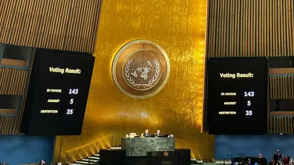 Rusia, înfrângere dureroasă la ONU. Şi prietenii tradiţionali au votat împotriva anexării teritoriilor din Ucraina