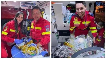 Mamă și gemeni salvați de la moarte de trei echipaje SMURD. Femeia a născut în ambulanță