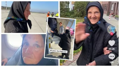 Imagini emoționante! O bătrânică s-a urcat pentru prima dată în avion ca să își viziteze fiica stabilită în Germania. Momentul revederii este sublim - VIDEO