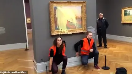 Tablou de Monet, în valoare de peste 100 de milioane de euro, mânjit cu piure de cartofi de eco-activişti. Crimă culturală în Germania VIDEO