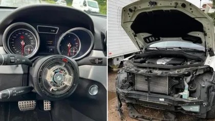 Șoferul unui Mercedes și-a găsit mașina dezmembrată în parcare. Dauna se ridică la 14.000 de euro