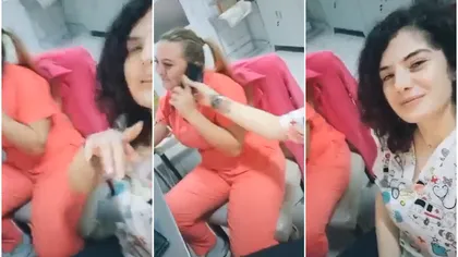 Două asistente medicale se filmează în timp ce se distrează pe ritmuri de manele în timpul programului de lucru. VIDEO