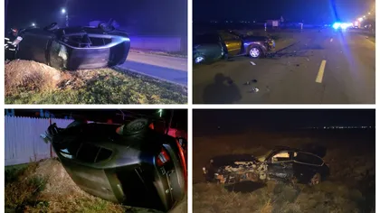 Accident grave cu zeci de răniţi noaptea trecută pe drumurile din România. O maşină s-a răsturnat, alta a căzut într-un lac