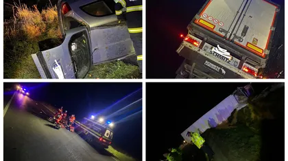 Val de accidente pe șoselele din România. Două persoane au murit şi o alta este grav rănită după ce o maşină s-a izbit de un TIR, în Alba
