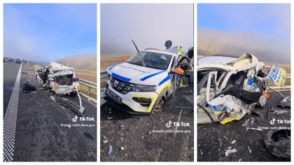 Dacia Spring făcută praf după impactul cu un autocamion. Martor: 