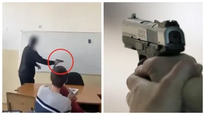 Imagini șocante cu momentul în care elevul din Timișoara a scos pistolul și și-a împușcat colegul de clasă