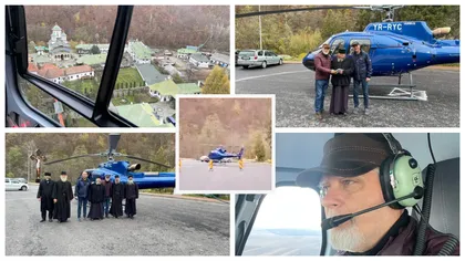 Ce tupeu! Directorul editurii „Lumea credinței“ a lăsat modestia deoparte și s-a dus în pelerinaj cu elicopterul la Mănăstirea Lainici din Gorj. Traficul în zonă a fost blocat