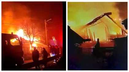 Incendiu violent la Aiudul de Sus. O locuință s-a făcut scrum. Nu au fost victime
