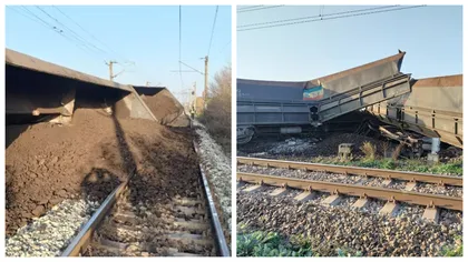 Nouă vagoane ale unui tren de marfă al CFR au deraiat în halta Răcari. Traficul feroviar a fost blocat. Călătorii din trenurile de pasageri sunt transportați cu autocare