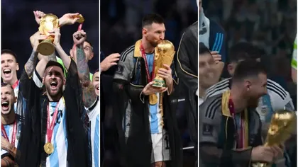 Lionel Messi a primit trofeul Campionatului Mondial îmbrăcat într-o haină tradițională din Qatar