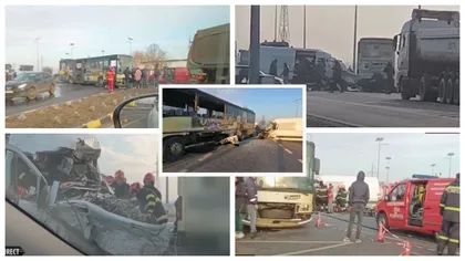 Accident grav în Galați! Șapte persoane au fost rănite în urma impactului dintre un autobuz și o dubă. A fost solicitat elicopterul SMURD
