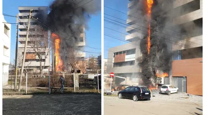 Incendiu de proporţii în Iaşi, lângă Spitalul de Recuperare. Focul a izbucnit la o sală de fitness