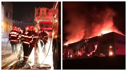 Incendiu de proporții la o hală din parcul industrial Tetarom din Cluj-Napoca. Pompierii intervin de urgență la fața locului