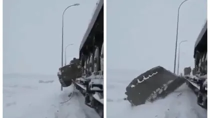 VIDEO Imagini inedite cu metoda prin care ruşii descarcă tancuri din tren. Armata Ucrainei s-a amuzat copios: 