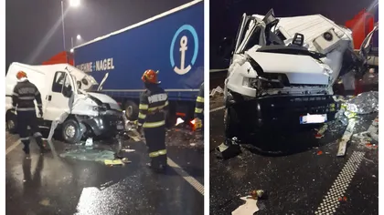 Accident mortal pe A1 Sibiu-Deva între o autoutilitară, o maşină şi un autocamion. Accident şi la Buzău, cu un şofer de 15 ani