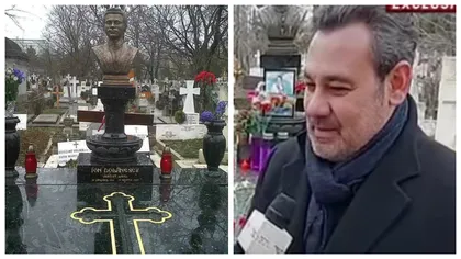 Ionuț Dolănescu, cu ochii în lacrimi la mormântul tatălui său. Regretatul artist ar fi împlinit 79 de ani: 