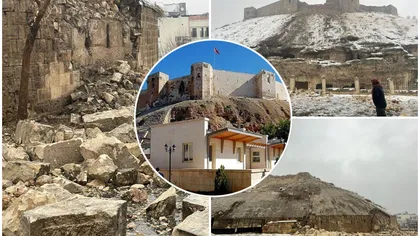 Castelul Gaziantep, unul dintre simbolurile Turciei, pus la pământ de cutremurul care a zguduit Turcia. Edificiul, construit cu peste 2200 de ani în urmă. VIDEO