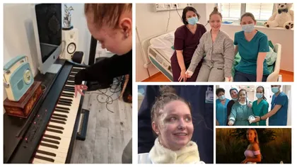 Imagini emoţionante. Alexia, adolescenta cu ambele braţe replantate de medicii ieşeni, cântă la pian pentru medicul Sidonia Susanu