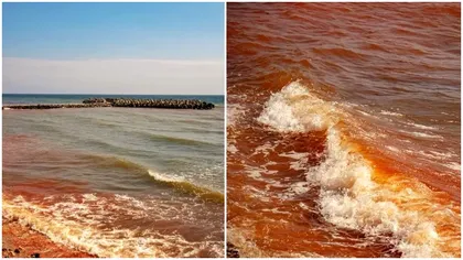 Fenomen ciudat în stațiunea Olimp chiar înainte de 1 Mai! Marea Neagră este acum roșie. Care este explicația oferită de specialiști