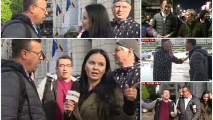 VIDEO: Circ în fața sediului CNA. Victor Ciutacu și Roxana Ciucă, agresați de protestatarii #REZIST. Amenințări și jigniri: „E doar începutul!
