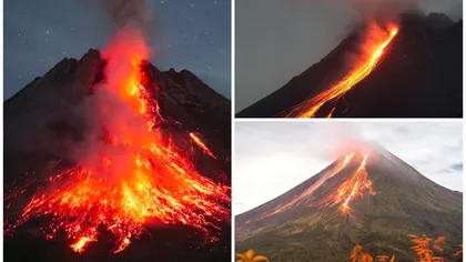 Vulcanul Merapi din Indonezia a erupt violent. Imagini dramatice cu lava care se revarsă din craterul fumegând