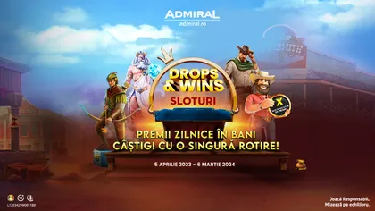 La ADMIRAL Cazinou turneele se tin lanț! Drops&Wins ACUM pe admiral.ro!