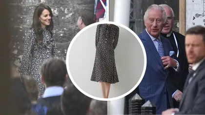 Cât costă rochia purtată de Kate Middleton la repetițiile pentru încoronarea Regelui Charles al III-lea, devenită virală pe internet