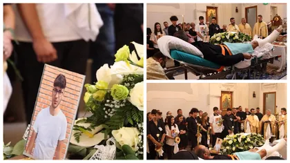 Durere fără margini la înmormântarea lui Robert, românul de 20 de ani, mort într-un accident de muncă în Italia: ”Odihnă veșnică micuțule”